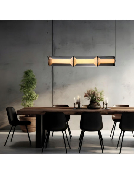 Lampa wisząca Aeris 3 LED - nowoczesne, czarne oświetlenie minimalistyczne do jadalni, idealne nad stół.