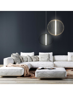 Lampa wisząca Treviso Light Prestige złota, nowoczesna z LED, regulowana wysokość, idealna do biura i salonu 2