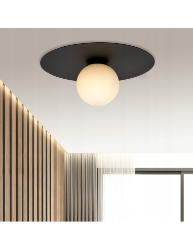 Lampa sufitowa SOLAR – nowoczesna kula z dyskiem, elegancka i uniwersalna, idealna do biura i jadalni.