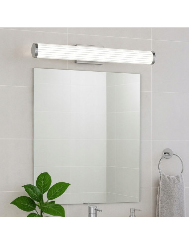 Kinkiet LED Vena 60 cm z regulacją barwy światła, wodoodporny IP44, chromowy, idealny do nowoczesnych wnętrz.