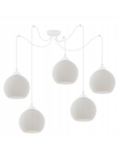 Elegancki żyrandol skandynawski RIFFLE ze szkła, 5-punktowe oświetlenie do nowoczesnych wnętrz, 200 cm długości. 2