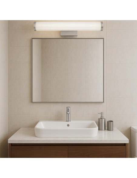 Kinkiet LED Vena 45 cm - Chromowane oświetlenie z regulacją barwy światła do nowoczesnych wnętrz i sypialni