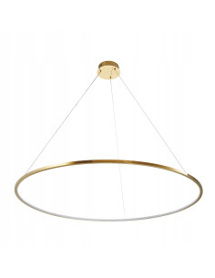 Lampa LED CIRCLE 120 cm w złotym kolorze - nowoczesny klosz do salonu, jadalni i biura, energooszczędna i elegancka.