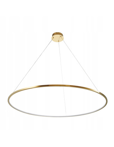 Lampa LED CIRCLE 120 cm w złotym kolorze - nowoczesny klosz do salonu, jadalni i biura, energooszczędna i elegancka.
