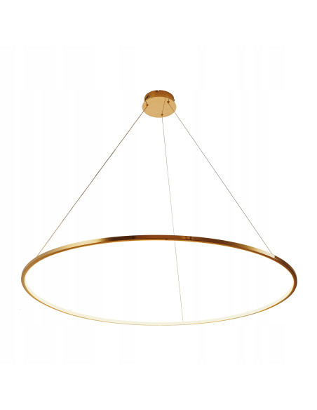 Lampa LED CIRCLE 120 cm w złotym kolorze - nowoczesny klosz do salonu, jadalni i biura, energooszczędna i elegancka.