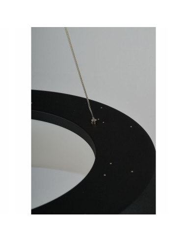 Lampa wisząca EMMA 60W z pilotem, regulowana barwa światła, nowoczesny design, czarna, idealna do biura i salonu