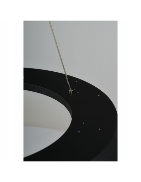 Lampa wisząca EMMA 60W z pilotem, regulowana barwa światła, nowoczesny design, czarna, idealna do biura i salonu