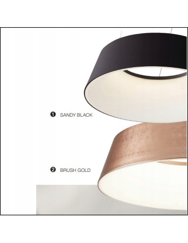 Lampa wisząca EMMA 60W z pilotem, regulowana barwa światła, nowoczesny design, czarna, idealna do biura i salonu