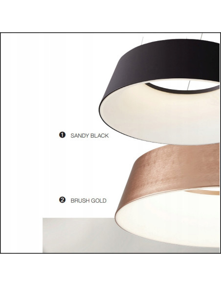 Lampa wisząca EMMA 60W z pilotem, regulowana barwa światła, nowoczesny design, czarna, idealna do biura i salonu