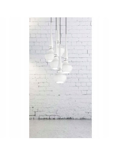 Lampa wisząca Tasos - nowoczesny żyrandol w białym kolorze z chromowanymi detalami do stylowych wnętrz 2