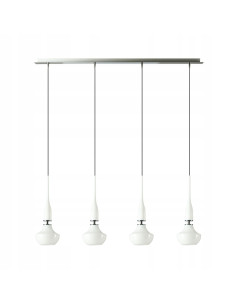 Lampa wisząca Tasos 4-punktowa - eleganckie oświetlenie w kolorze białosrebrnym do kuchni, jadalni i salonu