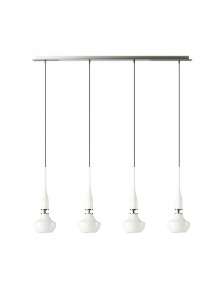 Lampa wisząca Tasos 4-punktowa - eleganckie oświetlenie w kolorze białosrebrnym do kuchni, jadalni i salonu