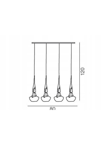 Lampa wisząca Tasos 4-punktowa - eleganckie oświetlenie w kolorze białosrebrnym do kuchni, jadalni i salonu