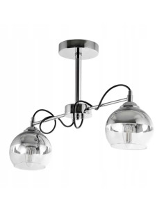 Lampa sufitowa Venti Vintage 2-punktowa w chromie z czarnym przewodem – nowoczesny element wystroju wnętrz