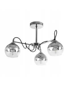 Nowoczesny żyrandol chromowy Venti z czarnymi przewodami - elegancki styl do salonu, sypialni i jadalni, vintage design.