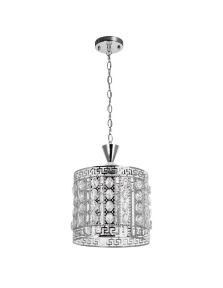 Luksusowa chromowana lampa sufitowa z kryształami - nowoczesny styl do kuchni i jadalni