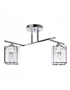 Plafon kryształowy Venti z sześciennymi kloszami E27, 2-punkty, chrom - eleganckie oświetlenie do każdego wnętrza