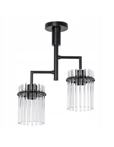 Elegancki plafon Venti z szklanymi rurkami, 2 źródła światła E27, styl glamour, vintage design do sypialni i innych wnętrz