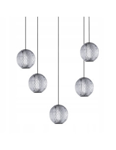 Lampa wisząca EDEM LED - nowoczesne oświetlenie do biura, jadalni i salonu, elegancki design z 5 kulami, 1680 lumenów 2