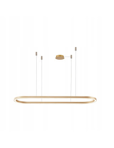 Lampa wisząca ELENA z LED w złotej ramie - nowoczesne oświetlenie do salonu, jadalni i biura, wys. 200 cm, śr. 120 cm