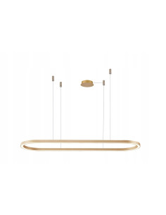 Lampa wisząca ELENA – nowoczesne oświetlenie w mosiądzu do salonu i biura, 3200 lumenów, minimalistyczny design