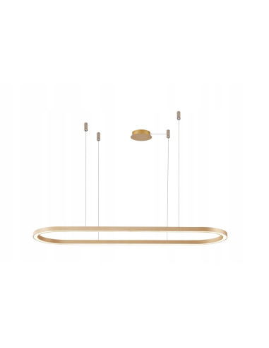 Lampa wisząca ELENA – nowoczesne oświetlenie w mosiądzu do salonu i biura, 3200 lumenów, minimalistyczny design