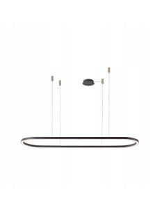 Lampa sufitowa ELENA LED w kształcie elipsy, nowoczesne oświetlenie do biura, kuchni i jadalni, czarna z długimi przewodami