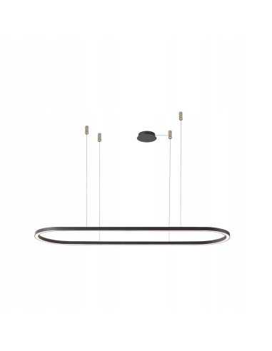 Lampa sufitowa ELENA LED w kształcie elipsy, nowoczesne oświetlenie do biura, kuchni i jadalni, czarna z długimi przewodami
