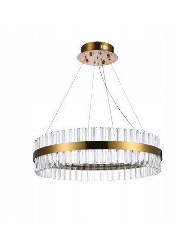 Luksusowy żyrandol FRANCESCA 60 cm, glamour w złocie z LED, eleganckie oświetlenie do wnętrz