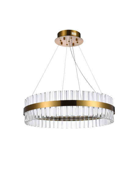 Luksusowy żyrandol FRANCESCA 60 cm, glamour w złocie z LED, eleganckie oświetlenie do wnętrz