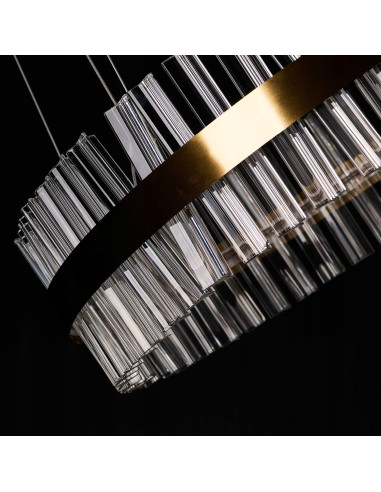 Luksusowy żyrandol FRANCESCA 60 cm, glamour w złocie z LED, eleganckie oświetlenie do wnętrz