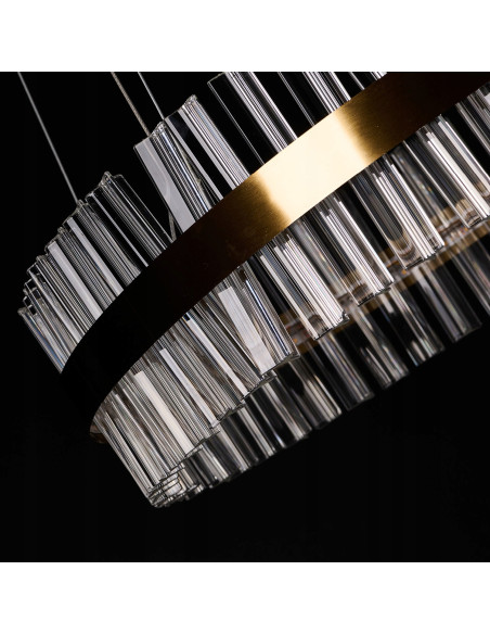 Luksusowy żyrandol FRANCESCA 60 cm, glamour w złocie z LED, eleganckie oświetlenie do wnętrz