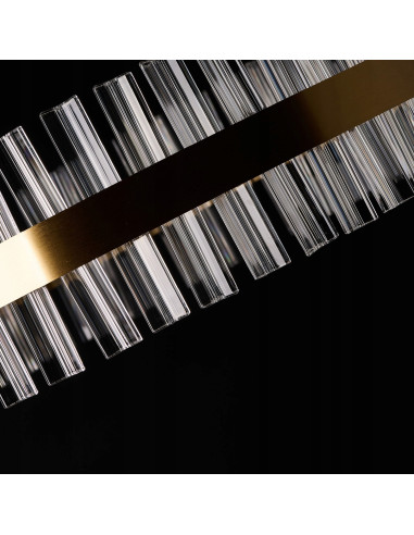 Luksusowy żyrandol FRANCESCA 60 cm, glamour w złocie z LED, eleganckie oświetlenie do wnętrz