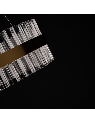 Luksusowy żyrandol FRANCESCA 60 cm, glamour w złocie z LED, eleganckie oświetlenie do wnętrz