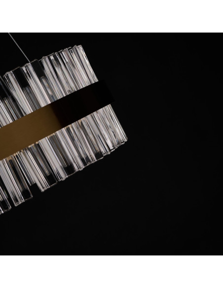 Luksusowy żyrandol FRANCESCA 60 cm, glamour w złocie z LED, eleganckie oświetlenie do wnętrz