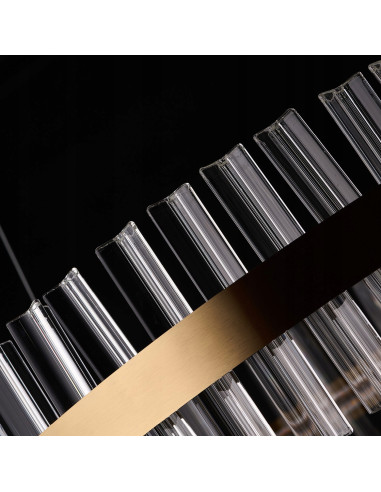 Luksusowy żyrandol FRANCESCA 60 cm, glamour w złocie z LED, eleganckie oświetlenie do wnętrz