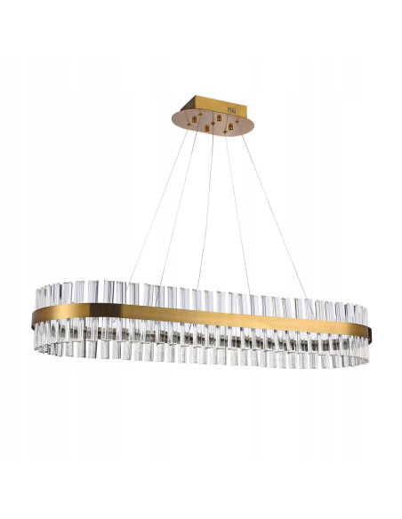Luksusowy żyrandol FRANCESCA ze szklanymi rurkami i złotym akcentem - eleganckie oświetlenie do domu i biura