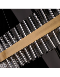 Luksusowy żyrandol FRANCESCA ze szklanymi rurkami i złotym akcentem - eleganckie oświetlenie do domu i biura 2