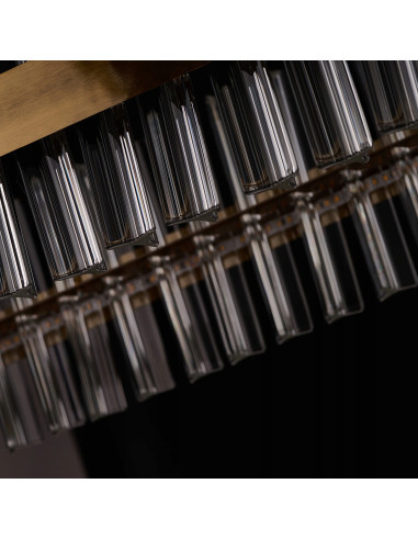 Luksusowy żyrandol FRANCESCA ze szklanymi rurkami i złotym akcentem - eleganckie oświetlenie do domu i biura