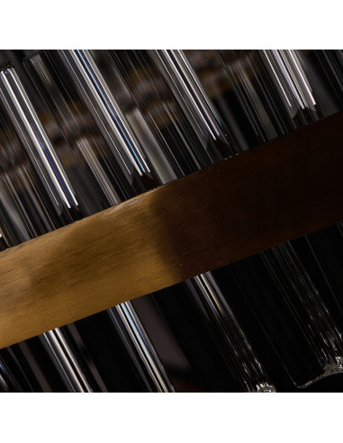 Luksusowy żyrandol FRANCESCA ze szklanymi rurkami i złotym akcentem - eleganckie oświetlenie do domu i biura