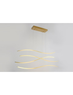 Lampa wisząca LED WAVES w złotym kolorze - minimalistyczna elegancja inspirowana morzem do nowoczesnych wnętrz 2