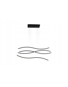 Lampa wisząca LED WAVES w czerni – nowoczesny design z falami morskimi, regulacja natężenia, wysoka jasność 4900 LM