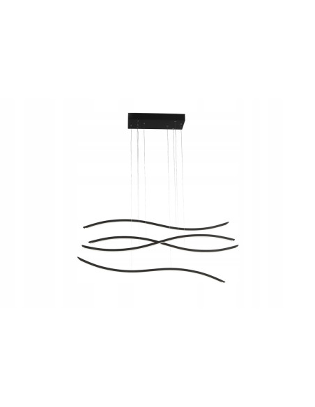 Lampa wisząca LED WAVES w czerni – nowoczesny design z falami morskimi, regulacja natężenia, wysoka jasność 4900 LM