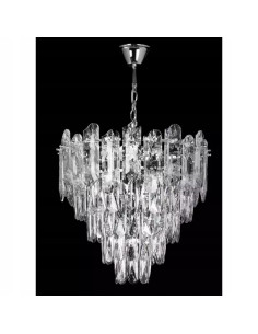 Luksusowy Srebrny Żyrandol Kryształowy – Eleganckie 7-punktowe Oświetlenie do Jadalni i Wnętrz Premium