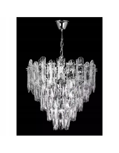 Luksusowy Srebrny Żyrandol Kryształowy – Eleganckie 7-punktowe Oświetlenie do Jadalni i Wnętrz Premium