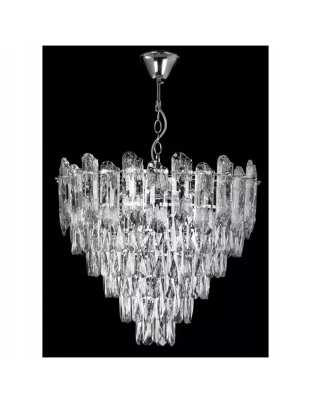 Lampa sufitowa CRYSTAL Venti, 9-punktowa, chromowana z kryształami - elegancja do biur i wnętrz luksusowych