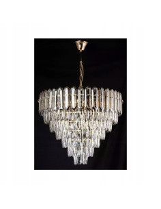 Lampa plafon kryształowy 60 cm złoty - elegancka lampa glamour z możliwością 11 żarówek E27 do salonu i sypialni
