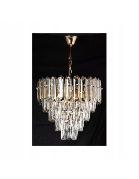 Lampa Kryształowa Venti CRYSTAL, Złota, 7-punktowa, Elegancka do Wnętrz Klasycznych, 67 cm Wysokości