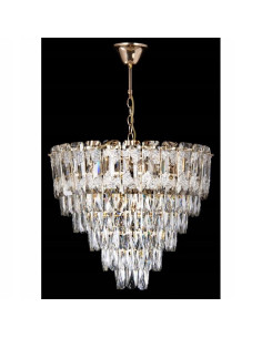 Lampa sufitowa kryształowa CRYSTAL w złotym wykończeniu, 60 cm – Elegancki plafon do salonu i jadalni marki Venti