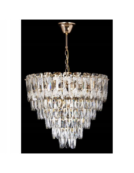 Lampa sufitowa kryształowa CRYSTAL w złotym wykończeniu, 60 cm – Elegancki plafon do salonu i jadalni marki Venti